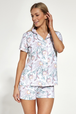 Nocna piżama Cornette KR Bianca 346/264 biały/wzór