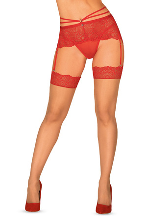 Obsessive Loventy stockings Wyrób pończoszniczy pończochy do pasa, czerwony