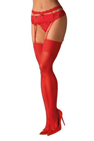 Obsessive S800 stockings Wyrób pończoszniczy pończochy do pasa, czerwony