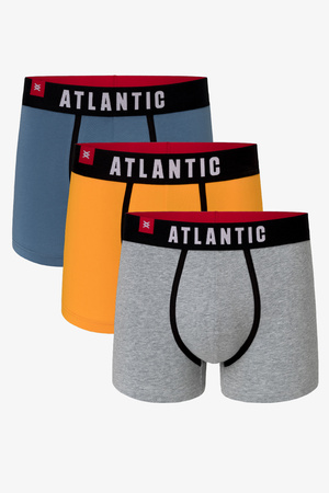 Atlantic 3MH-014 Majtki bokserki, denim/żółty/szary