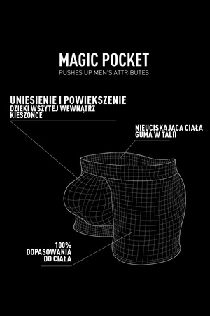 Atlantic MH-1191 Magic Pocket Majtki bokserki, czerwony
