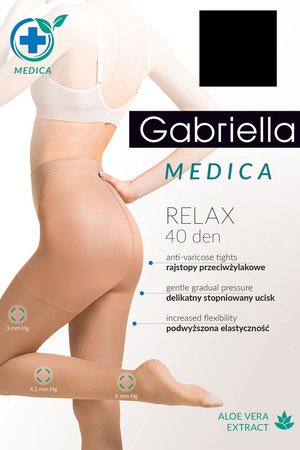Gabriella Medica Relax 40 DEN Code 111 Wyrób pończoszniczy rajstopy, nero