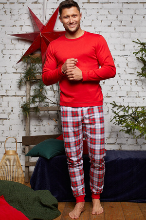 Italian Fashion Moss dł.r. dł.sp. Nocna piżama, czerwony/druk