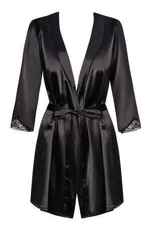 Obsessive Satinia robe black Nocna szlafrok, black