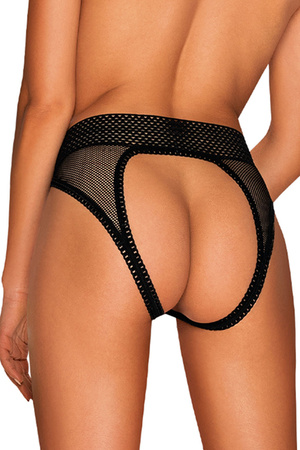 Obsessive Strapelie crotchless panties Majtki figi otwarte, czarny