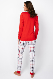 Italian Fashion Andri dł.r. dł.sp. Nocna piżama, czerwony/druk