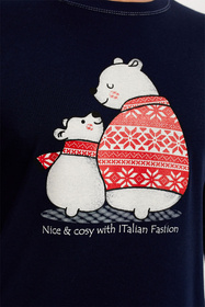 Italian Fashion Arktyka Men dł.r. dł.sp. Nocna piżama, granat/druk