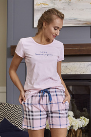 Italian Fashion Bora kr.r. kr.sp. Nocna piżama, róż/druk