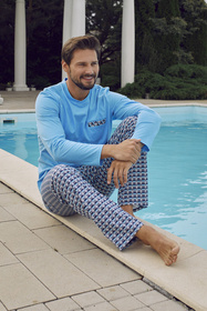 Italian Fashion Jaromir dł.r. dł.sp. Nocna piżama, niebieski/druk
