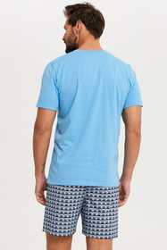 Italian Fashion Jaromir kr.r. kr.sp. Nocna piżama, niebieski/druk