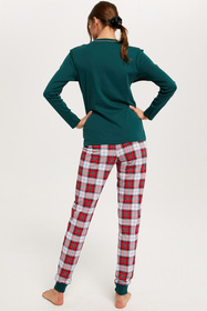 Italian Fashion Mossi dł.r. dł.sp. Nocna piżama, zielony/druk