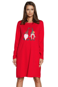 Italian Fashion Santa dł.r. Nocna koszula, czerwony