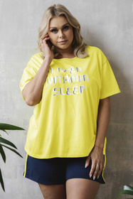 Italian Fashion Sidari kr.r. kr.sp. Nocna piżama, żółty/granat