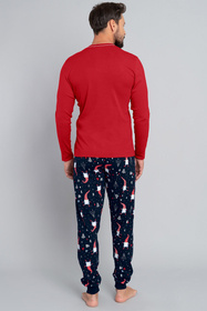 Italian Fashion Skrzat Men dł.r. dł.sp. Nocna piżama, czerwony/druk