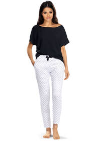 Lorin P-1544 Nocna piżama, czarny-biały