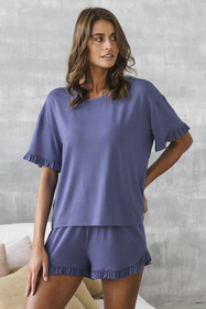 Nocna piżama Italian Fashion Styl kr.r. kr.sp. niebieski