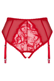 Obsessive Dagmarie garter panties Majtki figi otwarte z pasem, czerwony