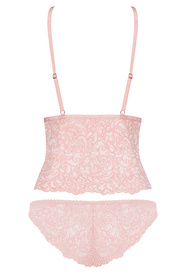 Obsessive Delicanta top & panties Nocna komplet koszulka + figi, różowy