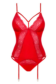 Obsessive Diyosa corset Gorset długi, czerwony