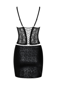 Obsessive Felisita corset & skirt Nocna sexy kostium, czarny