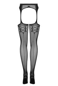 Obsessive Garter stockings S314 Wyrób pończoszniczy pończochy z pasem, czarny