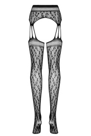 Obsessive Garter stockings S817 Wyrób pończoszniczy pończochy z pasem, czarny