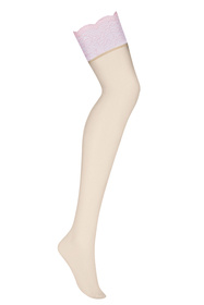 Obsessive Girlly stockings Wyrób pończoszniczy pończochy do pasa, beżowy