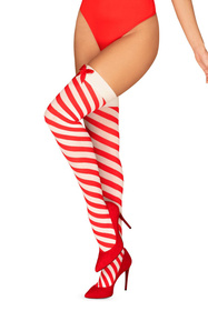 Obsessive Kissmas stockings Wyrób pończoszniczy pończochy do pasa, czerwony