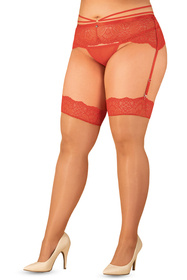 Obsessive Loventy stockings Wyrób pończoszniczy pończochy do pasa, czerwony
