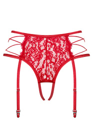 Obsessive Rediosa garter belt Pas do pończoch niski, czerwony