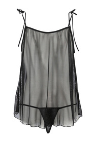 Passion Melania chemise Nocna komplet koszulka + stringi, black