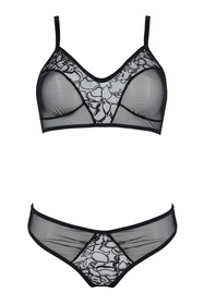Passion Primula bikini Nocna komplet biustonosz + figi, black